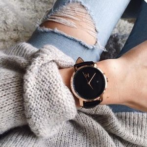 MVMT SIGNATURE SERIES 38 MM WATCH ROSE GOLD/BLACK